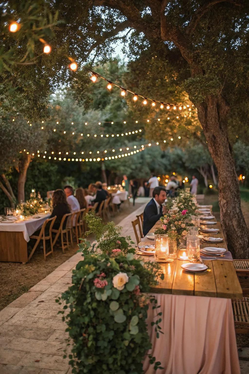 Natural elements make your outdoor table setting feel connected to its surroundings.