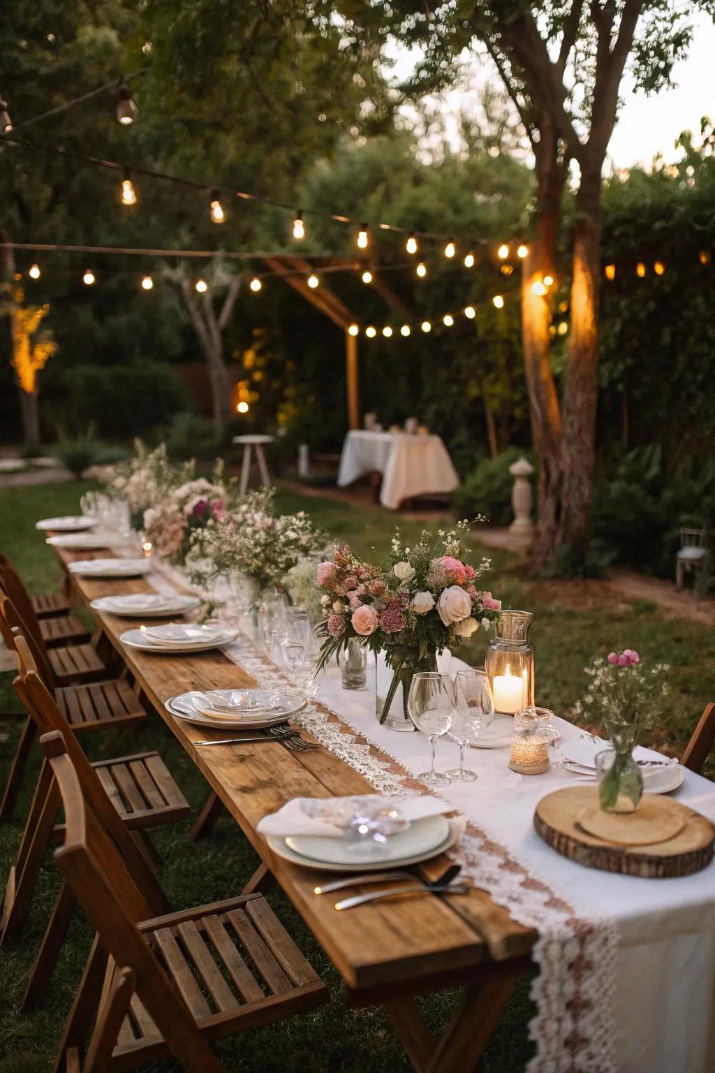 A long table brings everyone together for a shared dining experience.