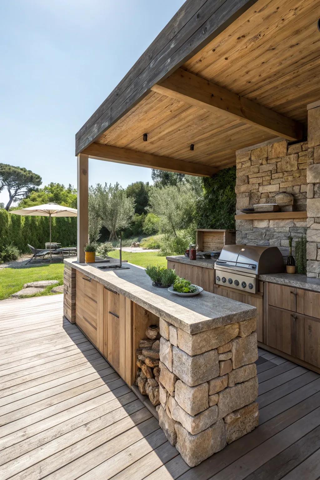 Sustainable materials create an eco-friendly kitchen.