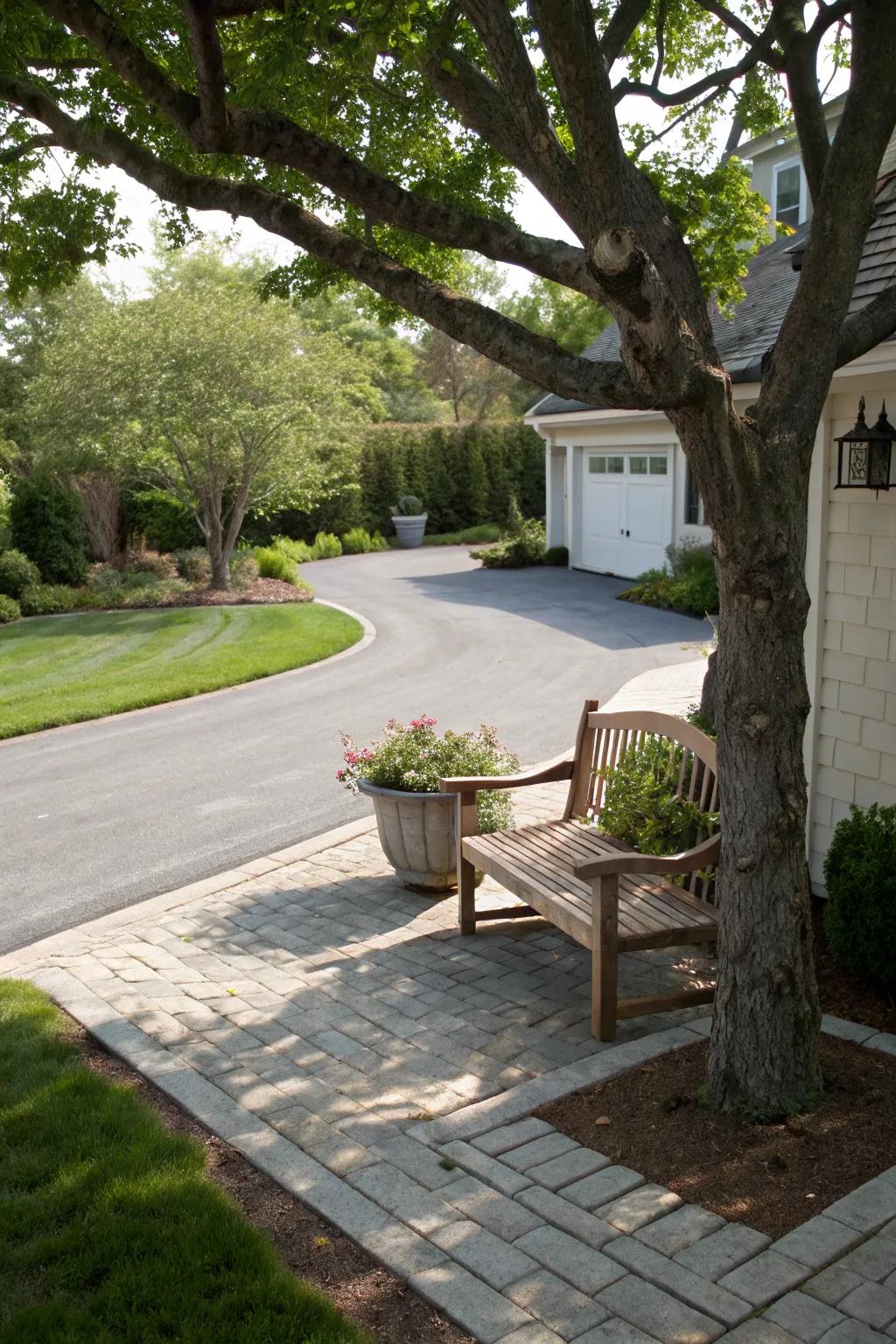 Invite relaxation with a charming outdoor seating nook.