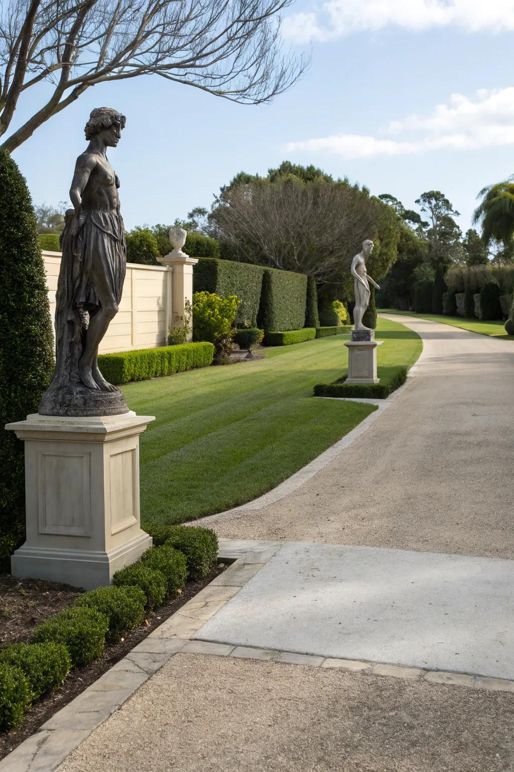 Personalize your space with artistic statues.