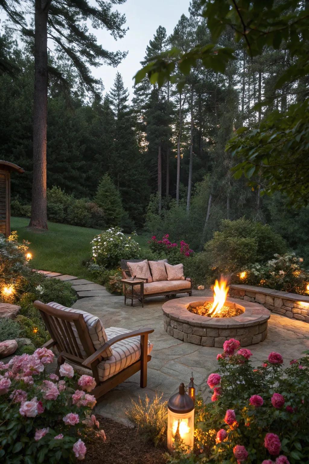 Enhance your firepit area with integrated ambient lighting.