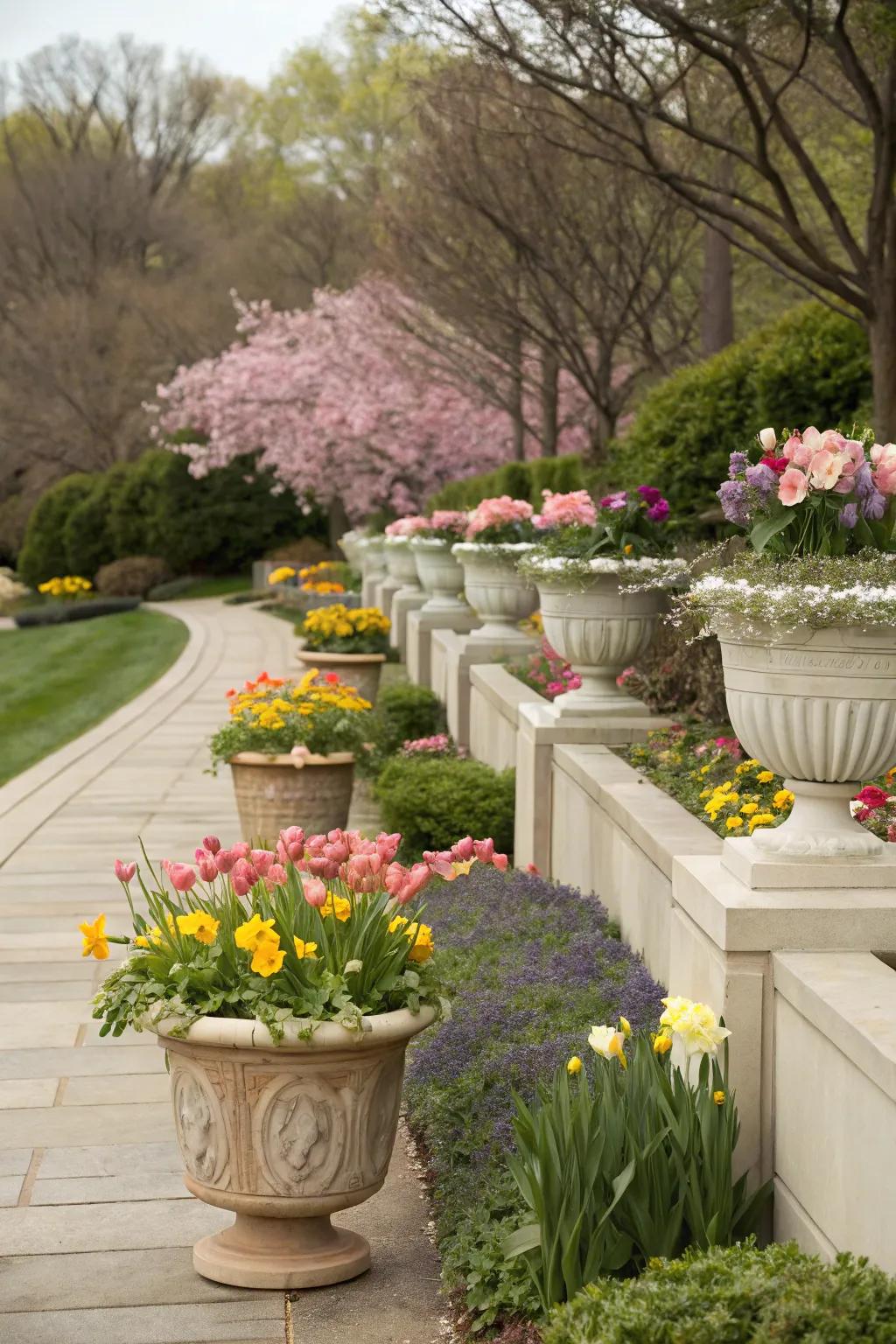 Seasonal plantings for year-round beauty.
