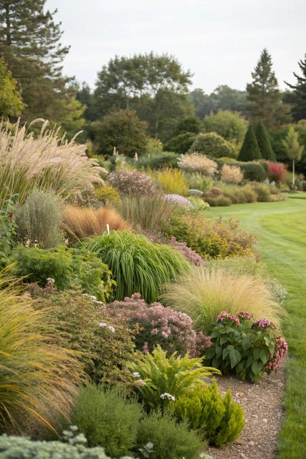 A garden rich with varied textures for visual interest.