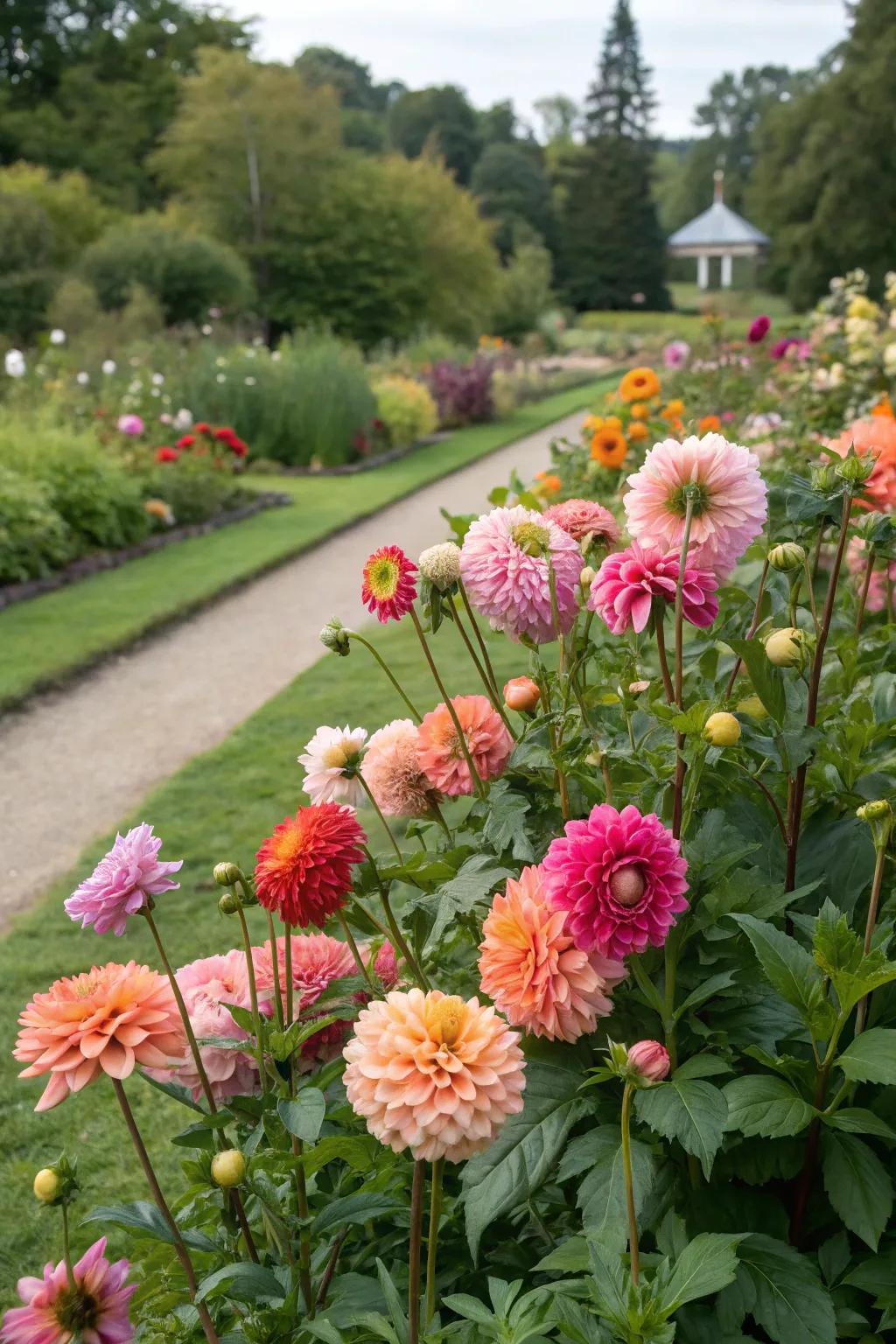 A vibrant flower bed bursting with color and life.