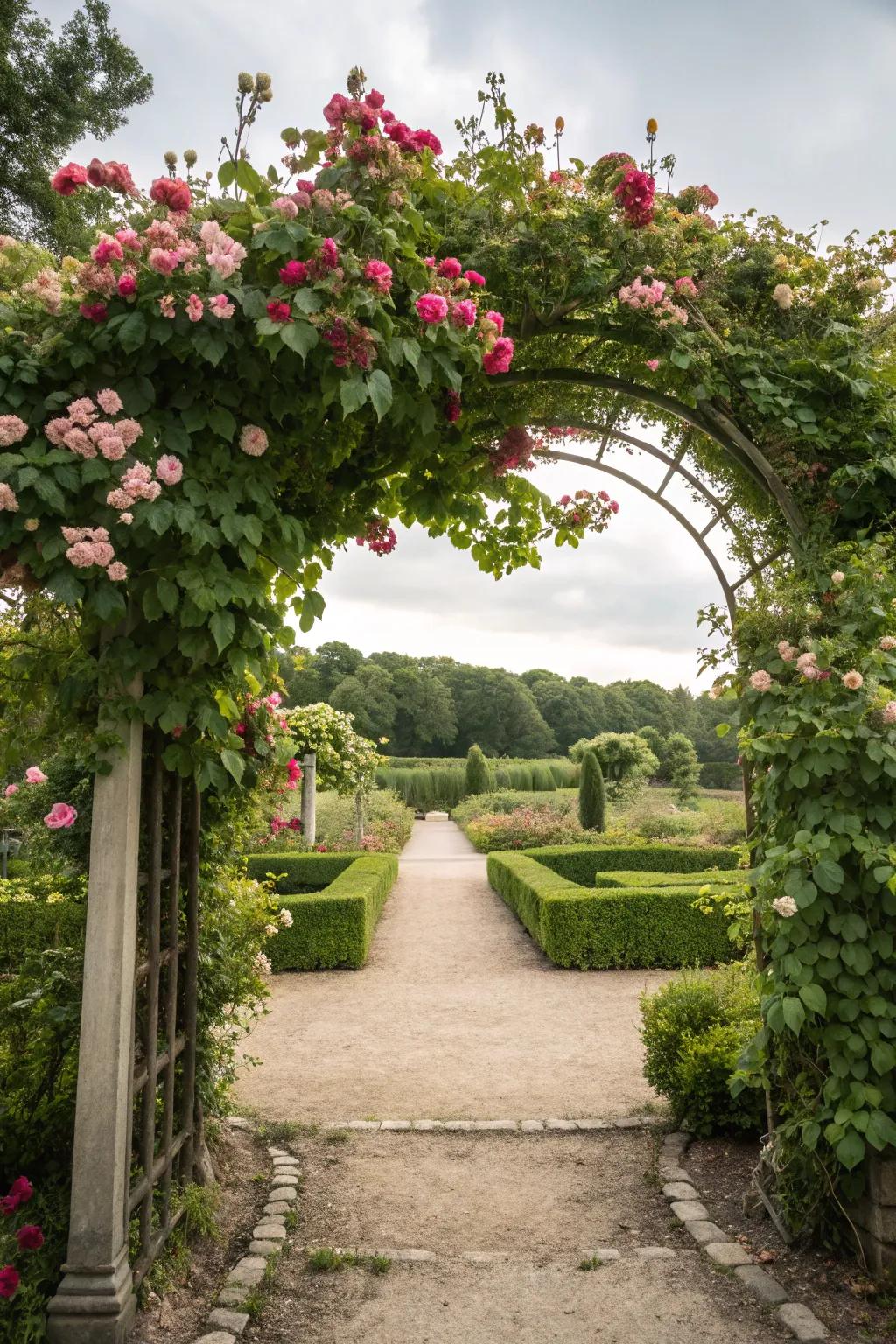 An elegant entryway welcoming you to the garden.