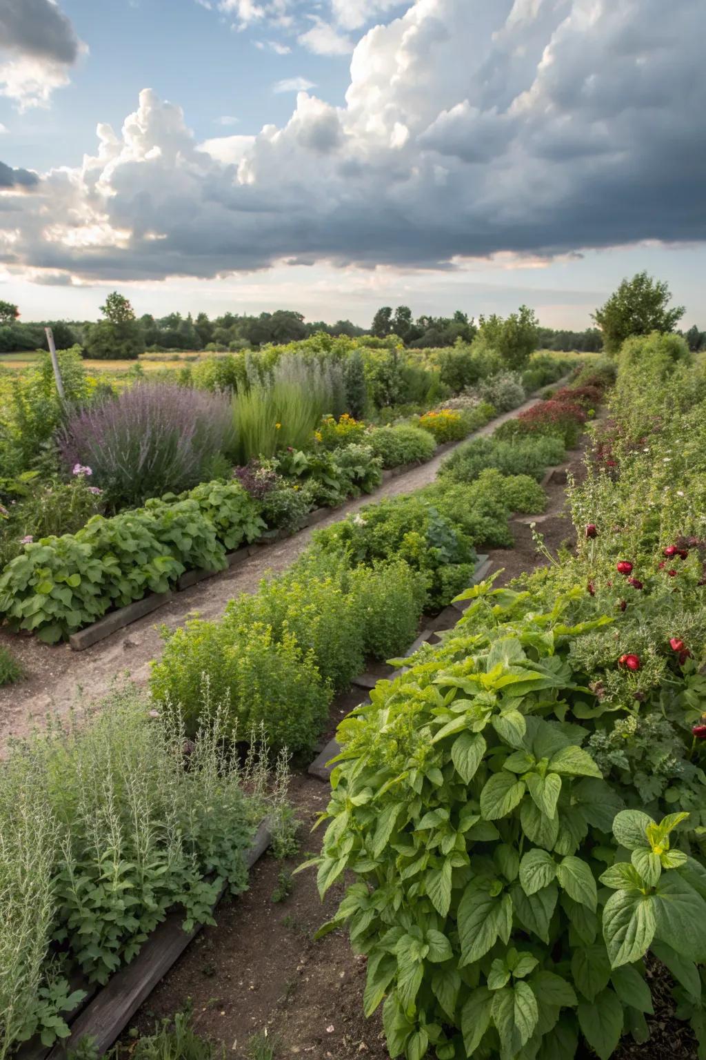 Edible plants adding both beauty and function to the garden.