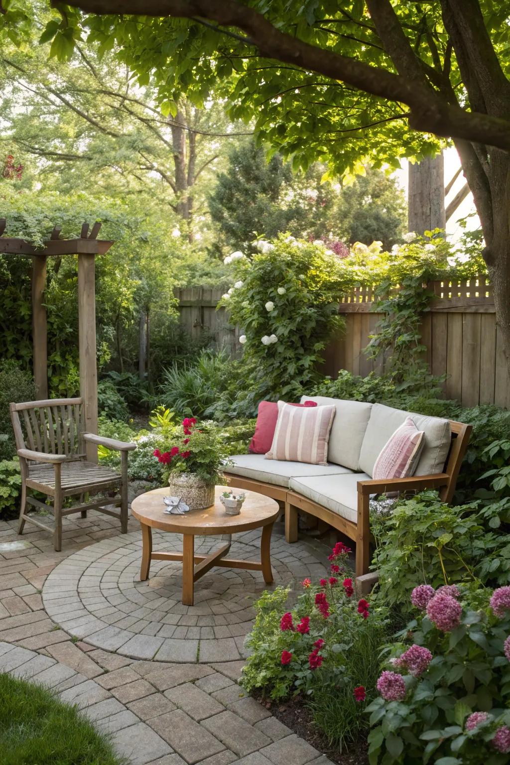 A tranquil garden space perfect for relaxation.