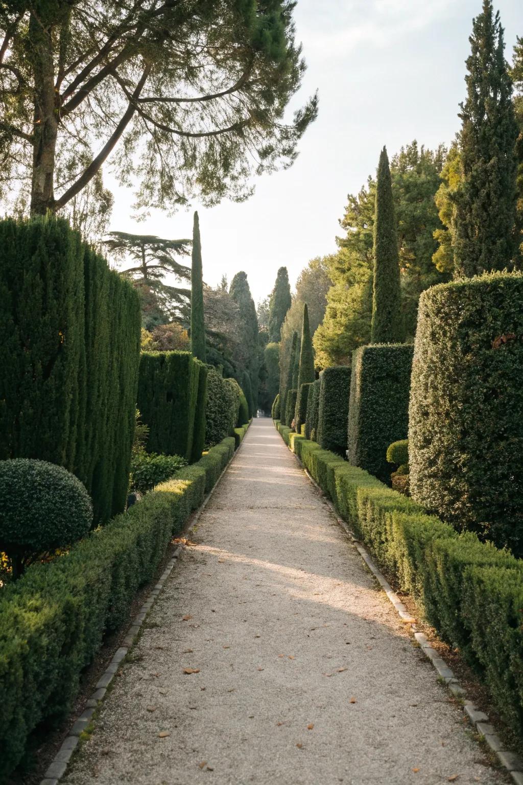 Structured walkways guiding you through the garden.