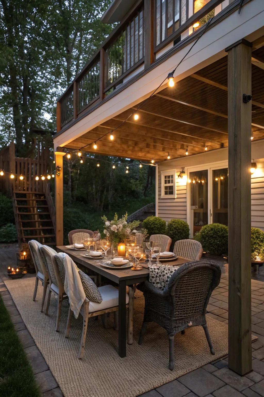 Enjoy al fresco dining with a dedicated under-deck dining area.