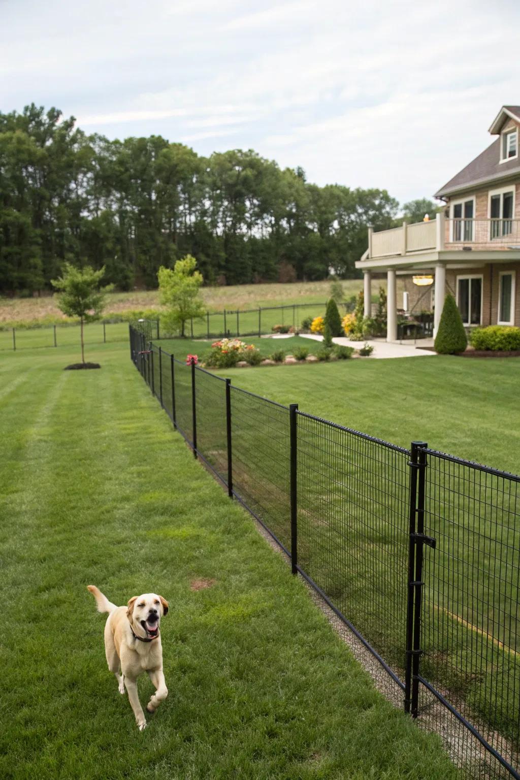 Invisible fences keep pets safe while maintaining views.