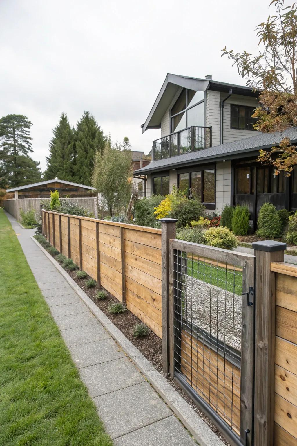 A blend of residential and rustic styles suits many settings.