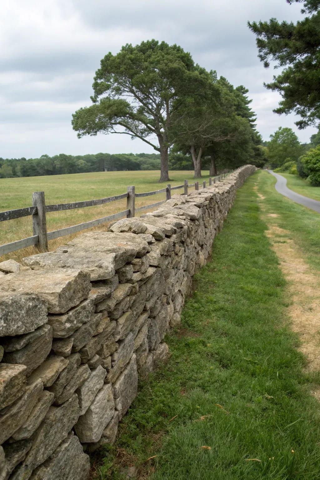 Stone walls provide timeless durability and elegance.