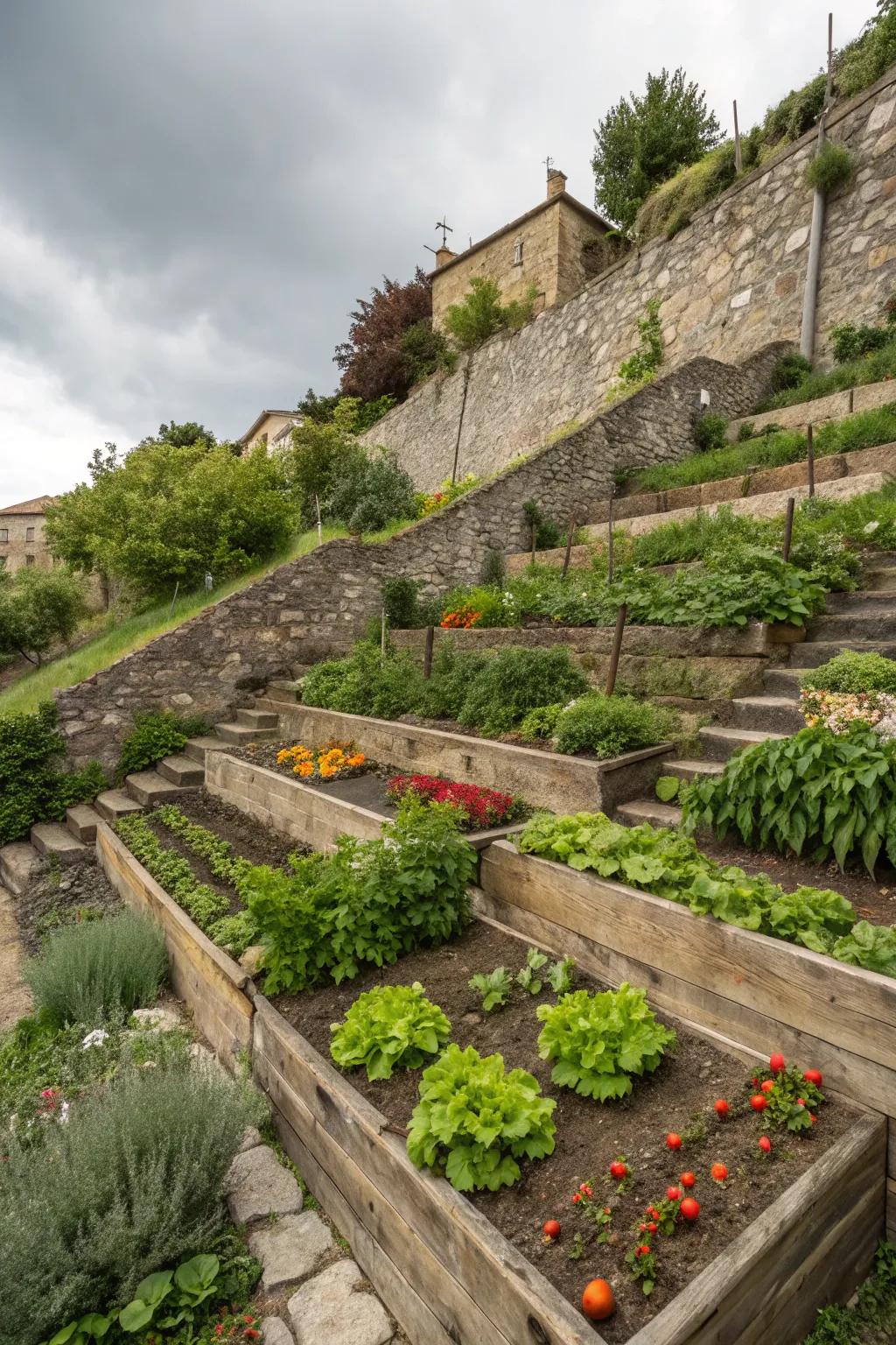 Edible gardens turn slopes into productive and tasty spaces.