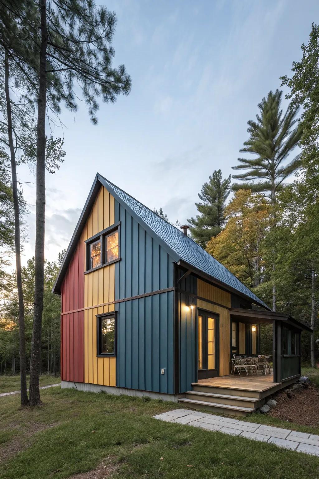 Architectural panels provide texture and a modern twist.