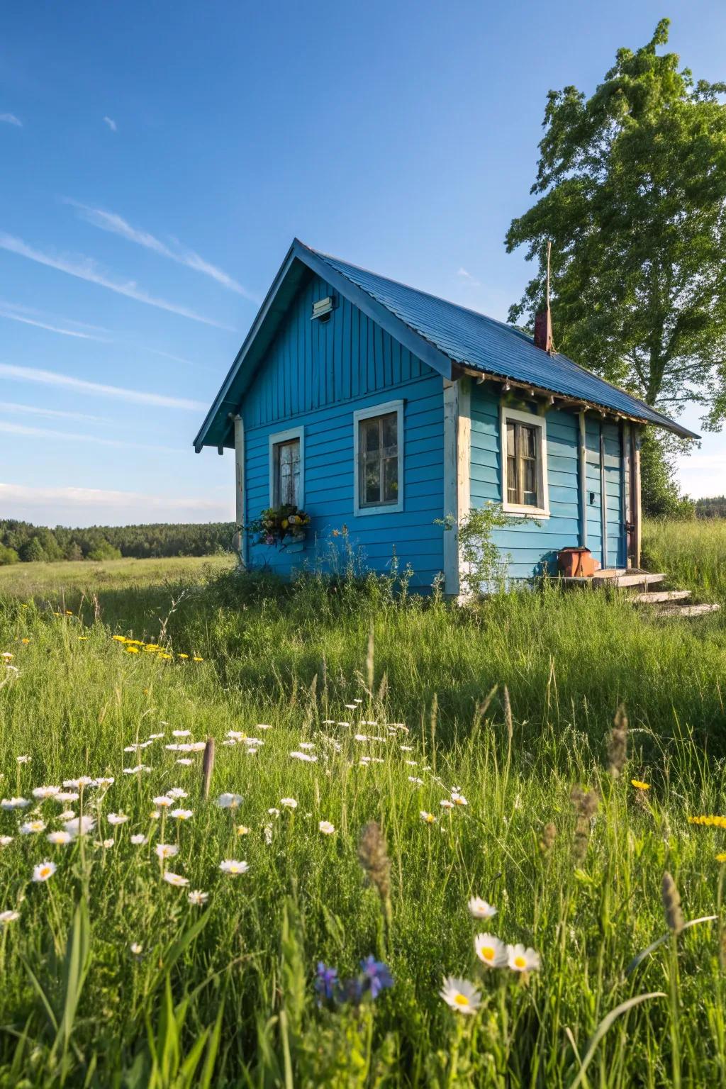 Colorful siding brings personality and vibrancy to cabin design.