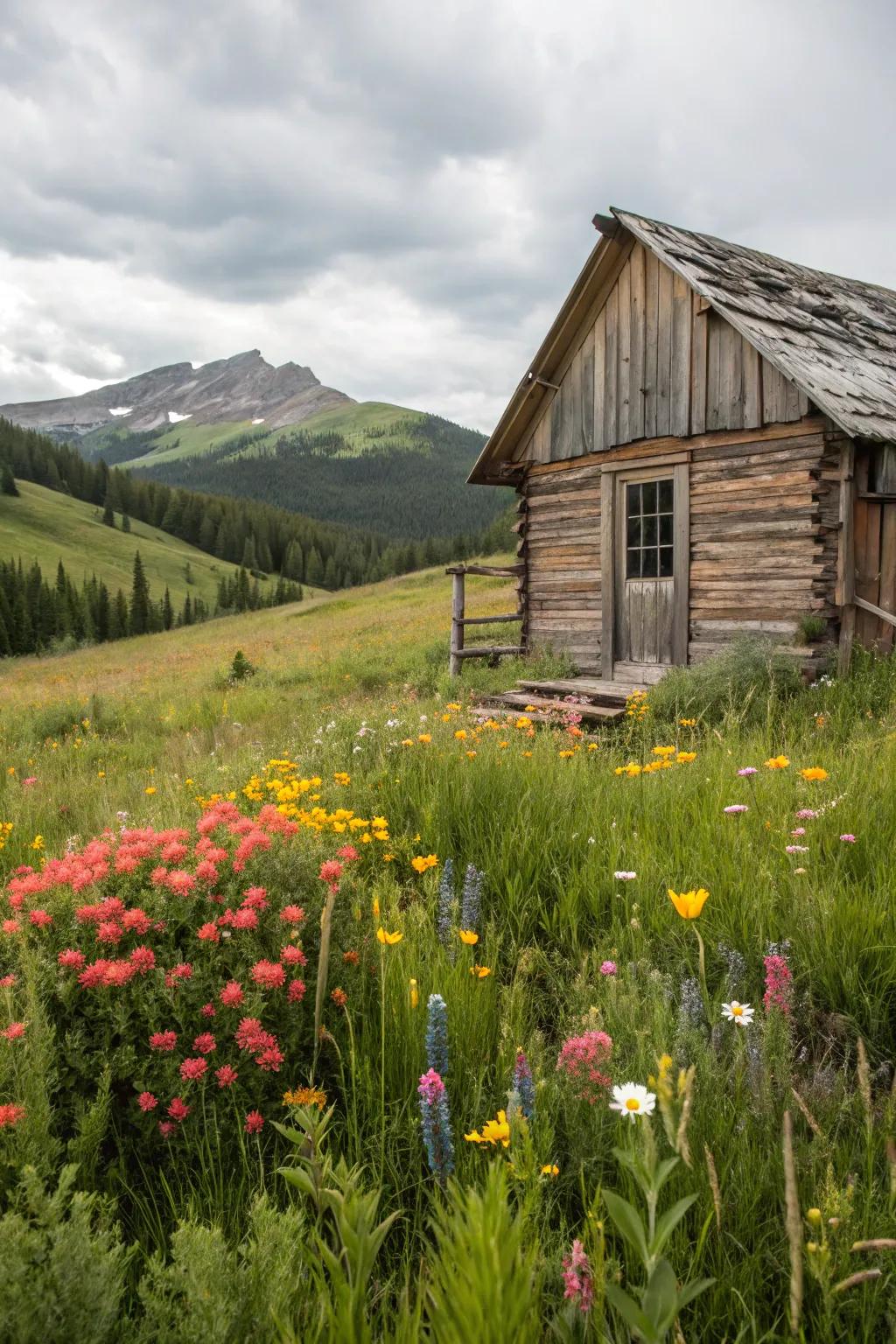 Weathered wood siding adds a timeless and authentic feel.