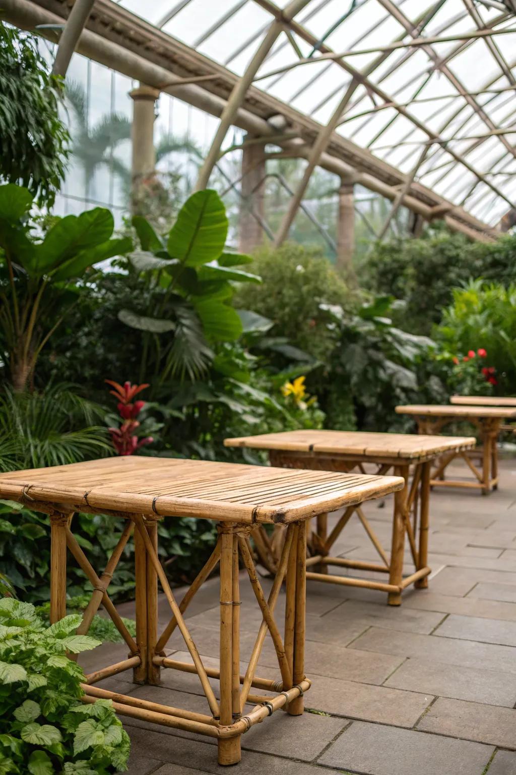 Eco-friendly tables for a sustainable greenhouse