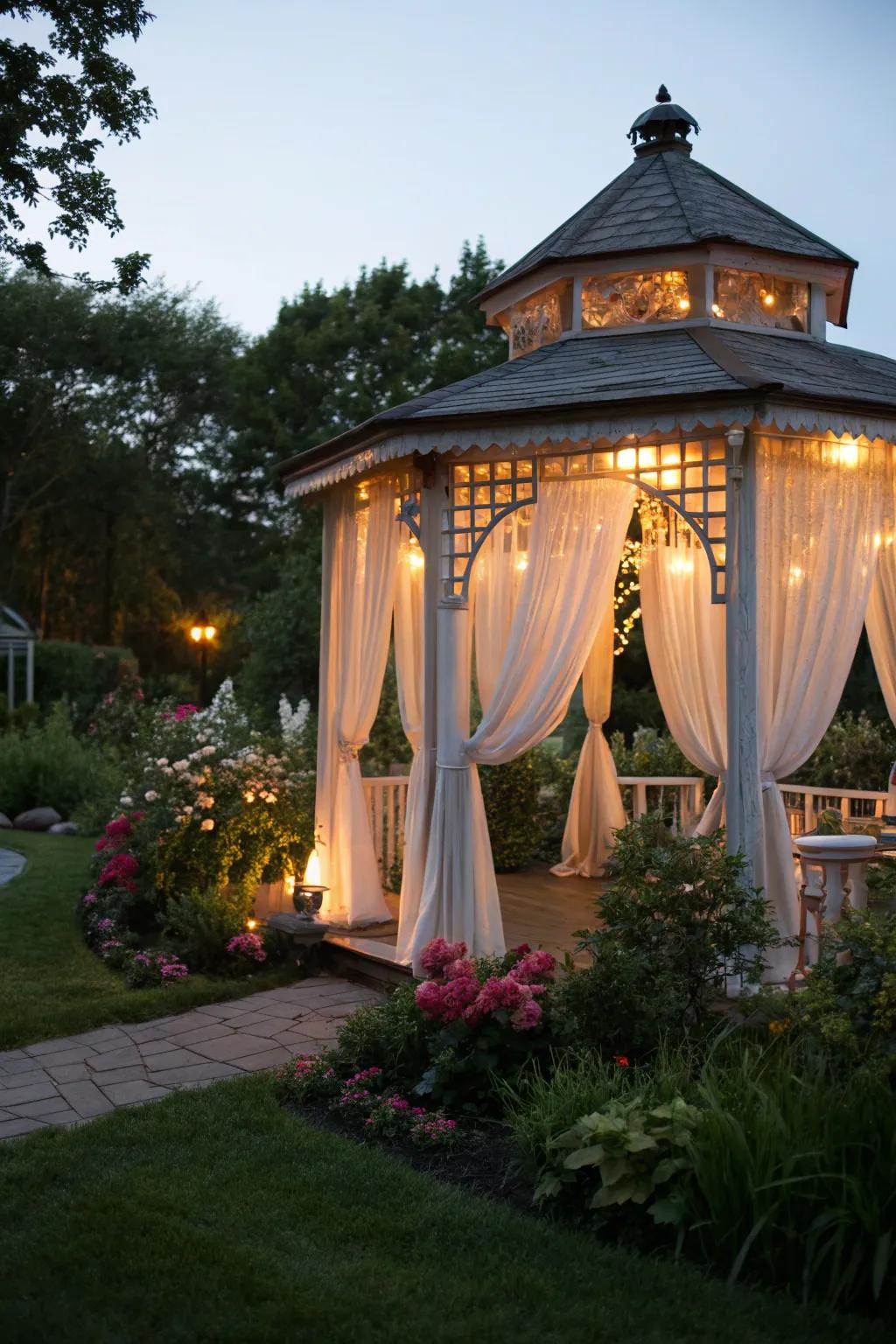 Create a serene escape with curtain-style elegance.