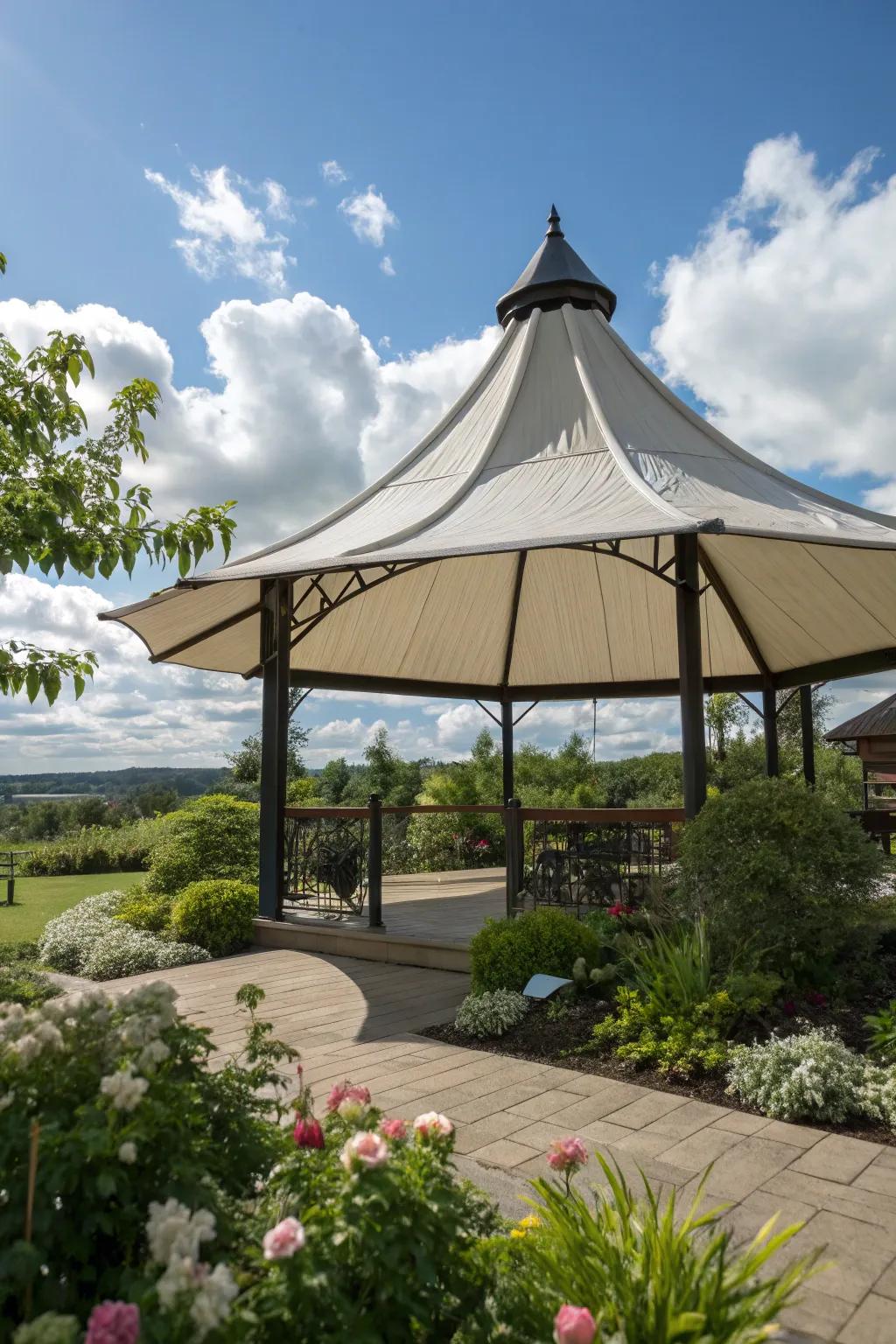 Stay cool with a stylish shade sail.