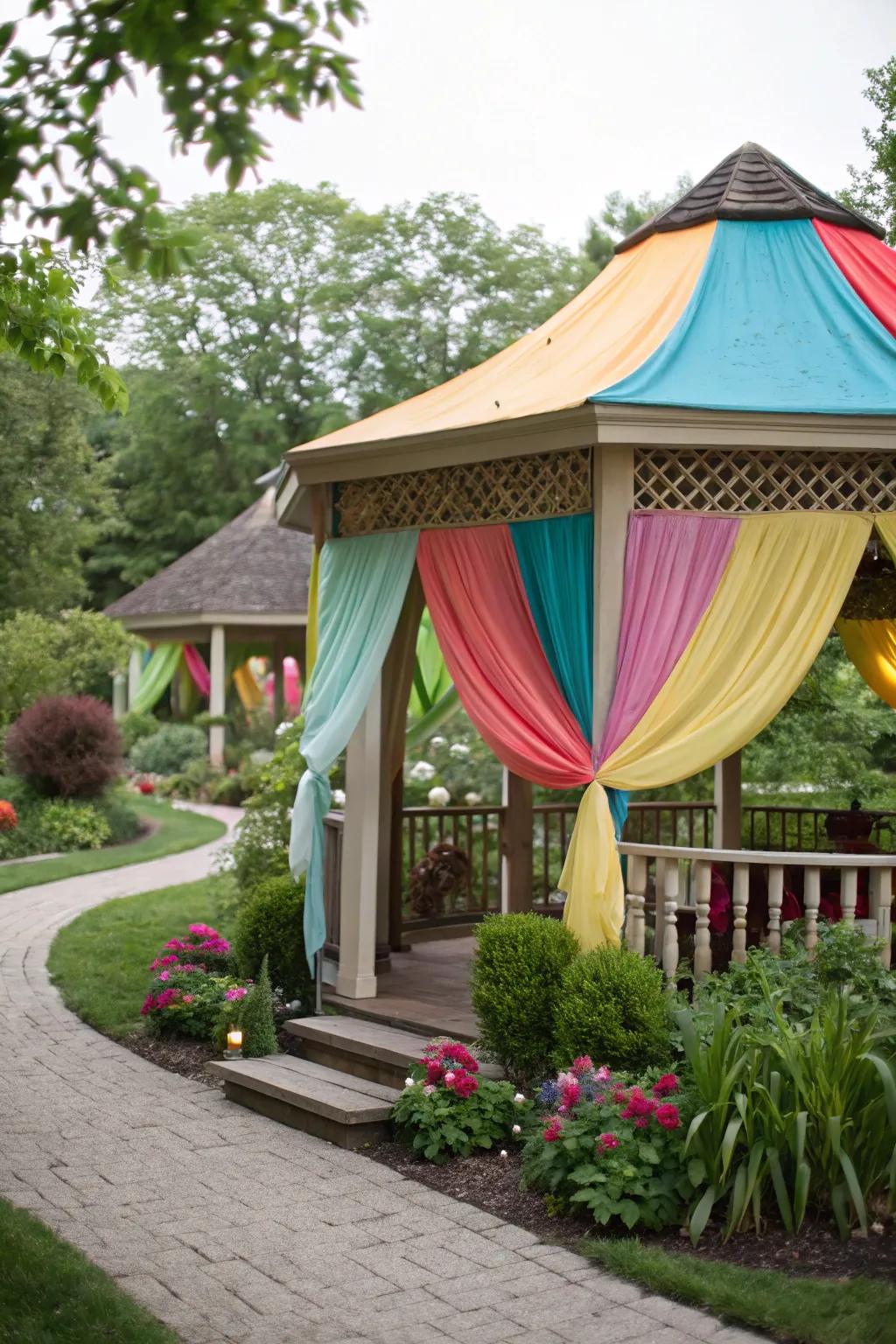 Brighten your space with colorful textile shades.