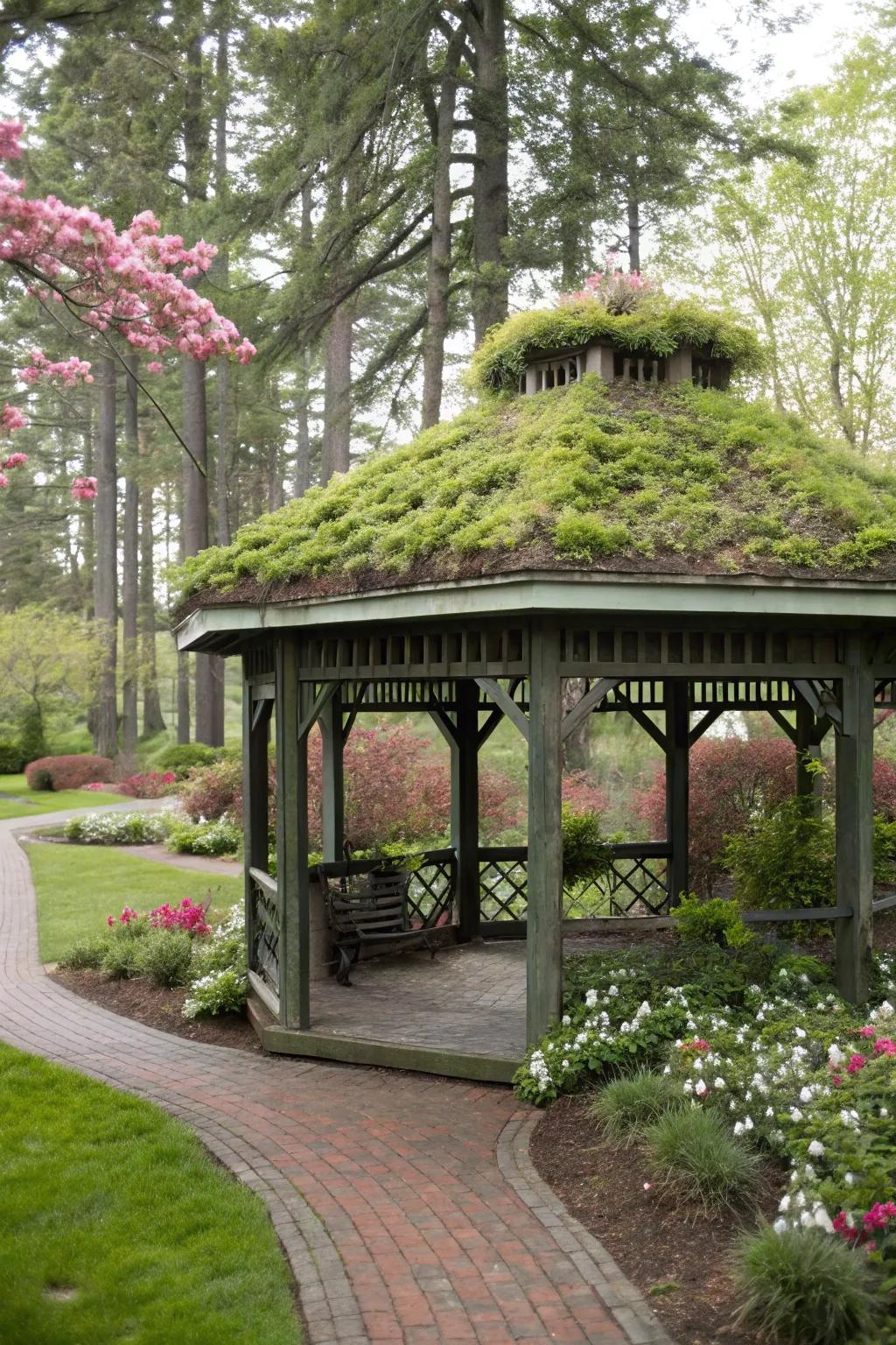 Go green with a living roof canopy.