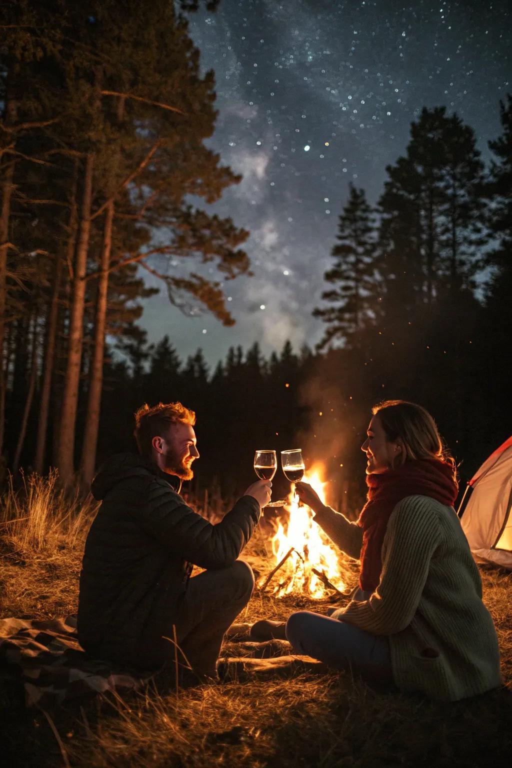 A toast to love and laughter in a magical setting.