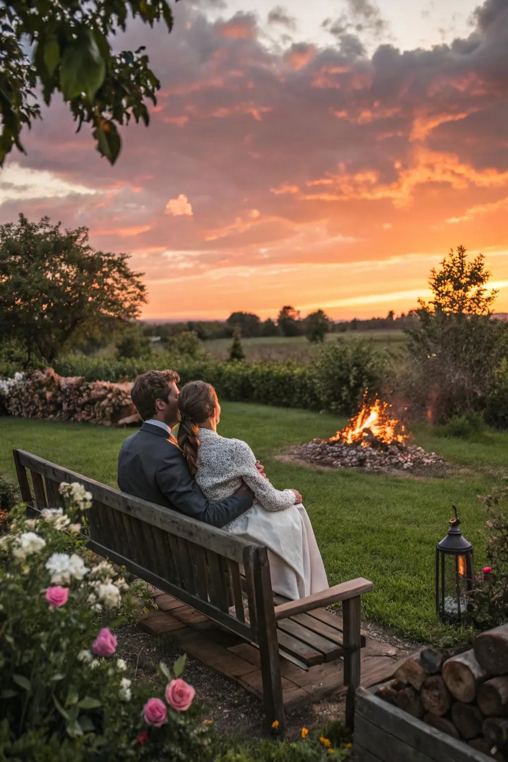 Watching a sunset sets the perfect tone for a romantic night.