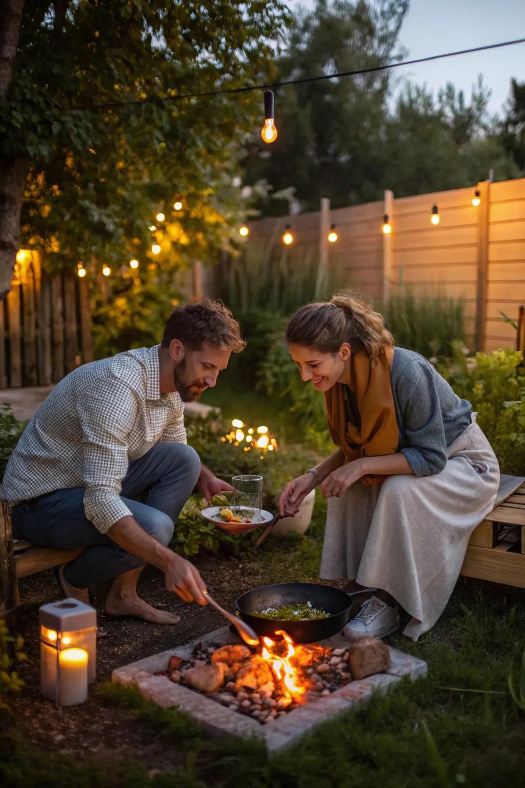 Cooking over a bonfire adds flavor and fun to your date.