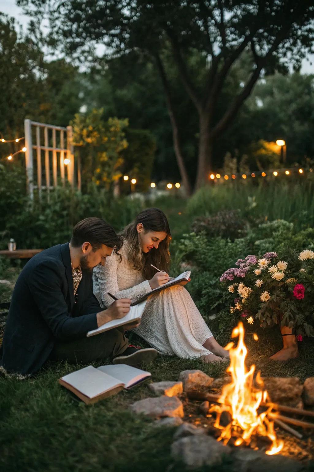 Journaling together invites reflection and connection.