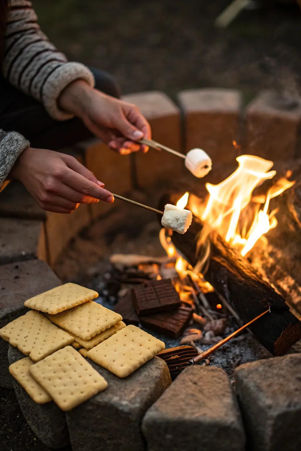 Indulge in the classic bonfire treat: s'mores.