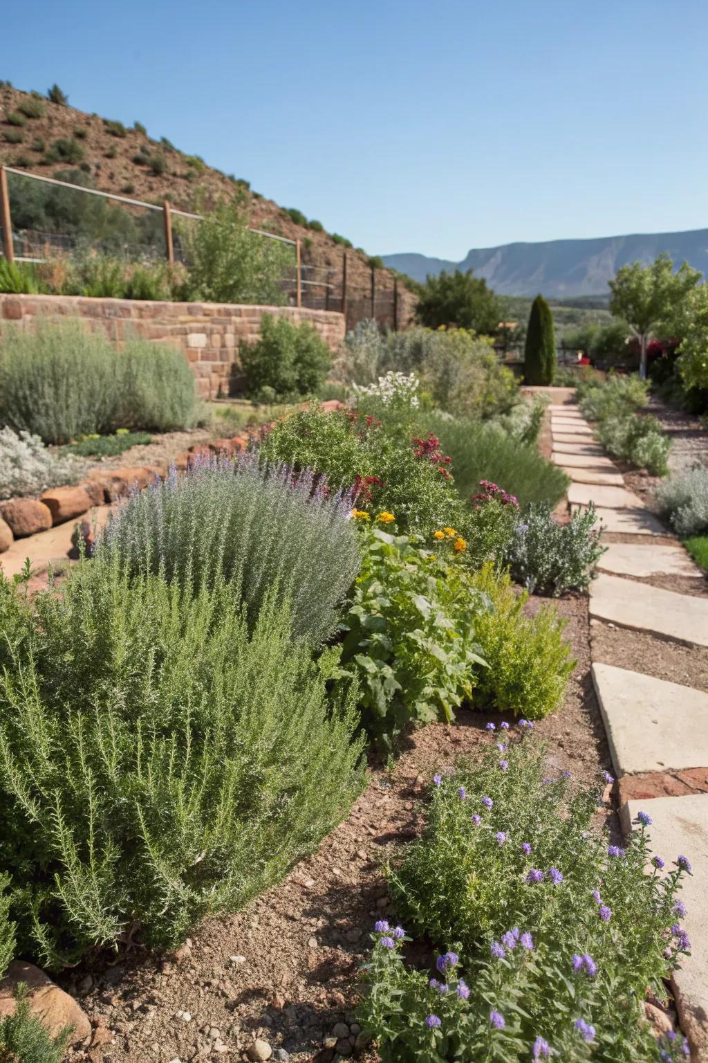 Edible xeriscaping combines sustainability with culinary delight.