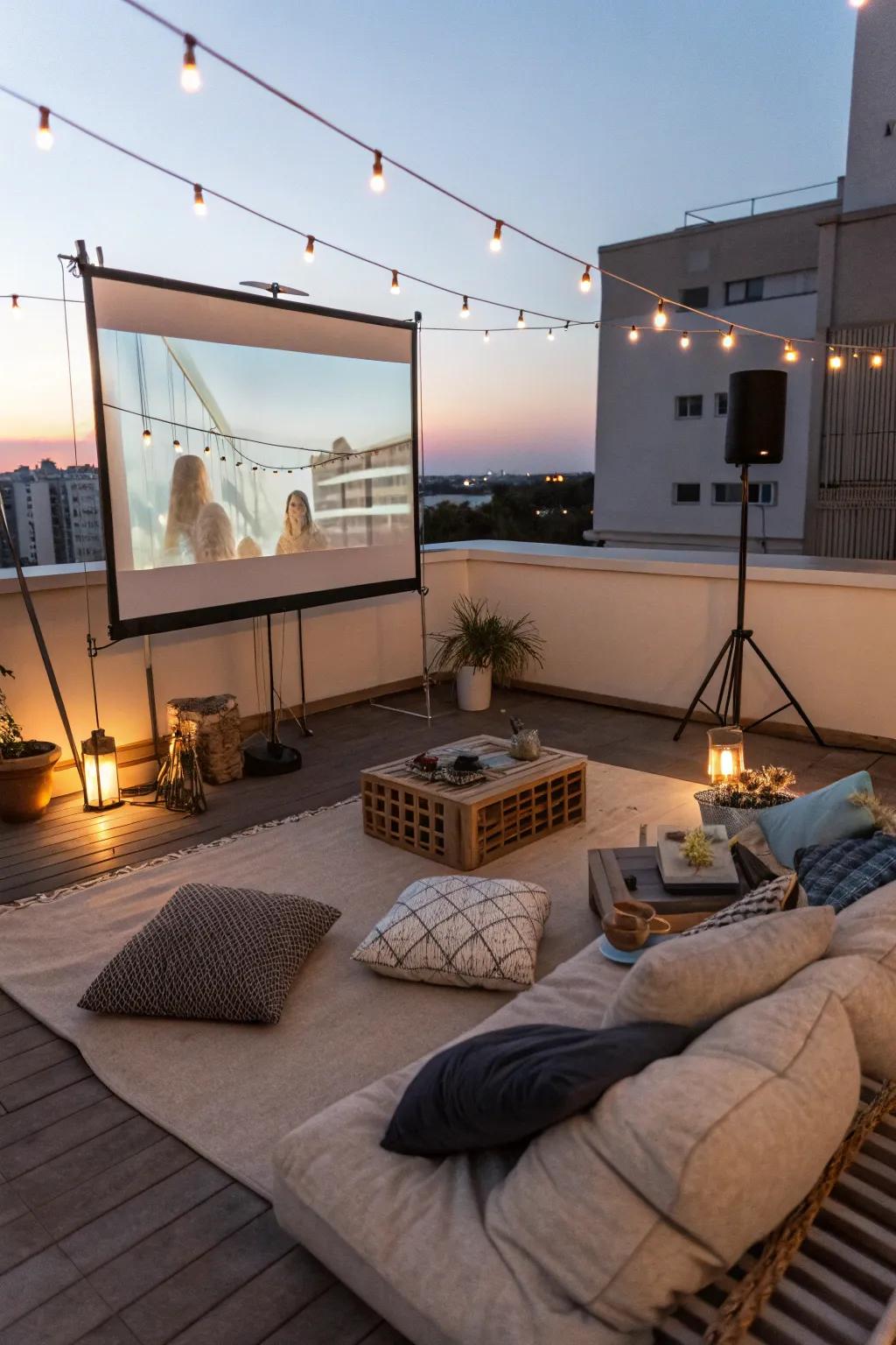 Elevate your movie experience with a rooftop cinema.