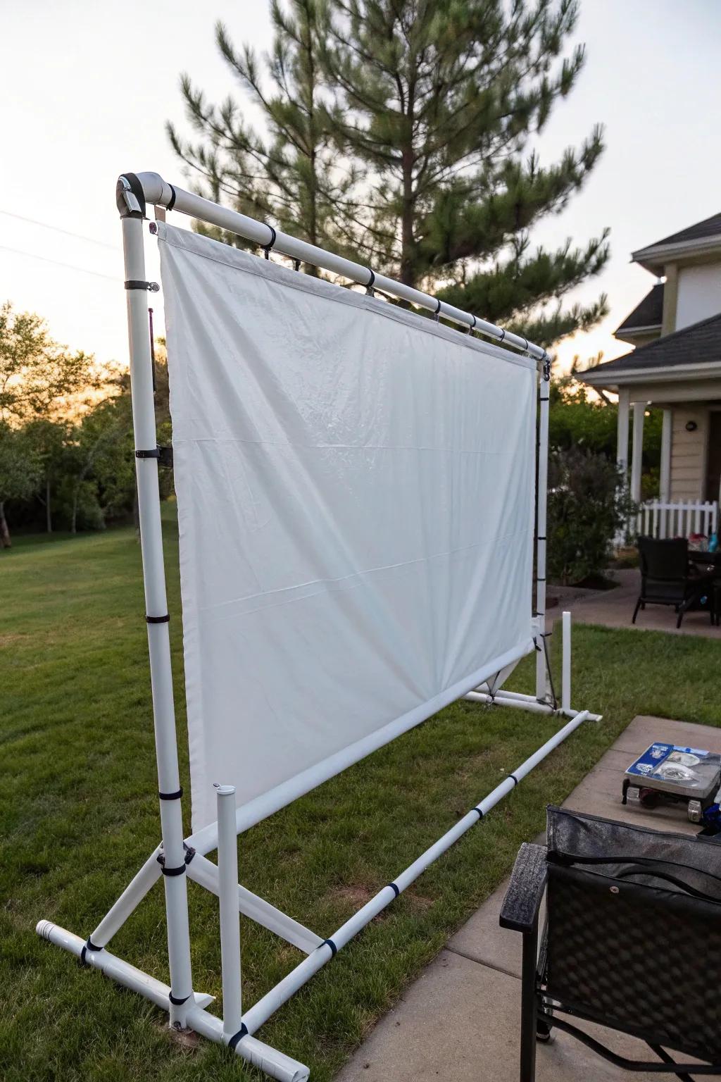 Lightweight and versatile screen setup for any occasion.