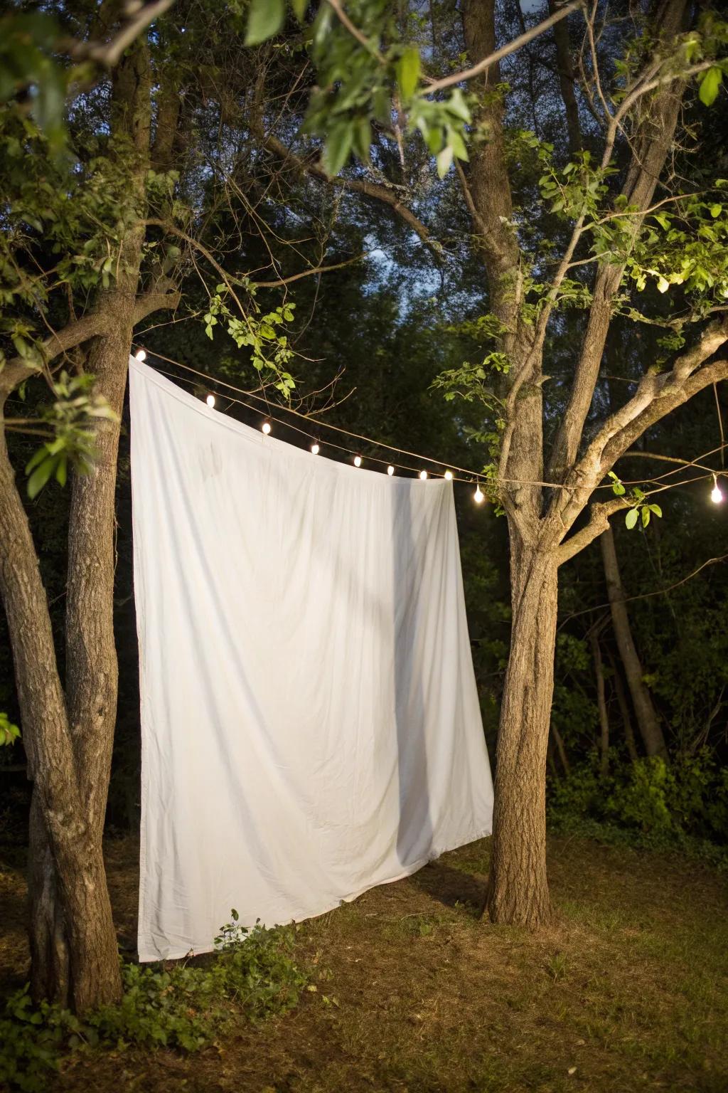 A simple yet enchanting movie setup amidst nature.