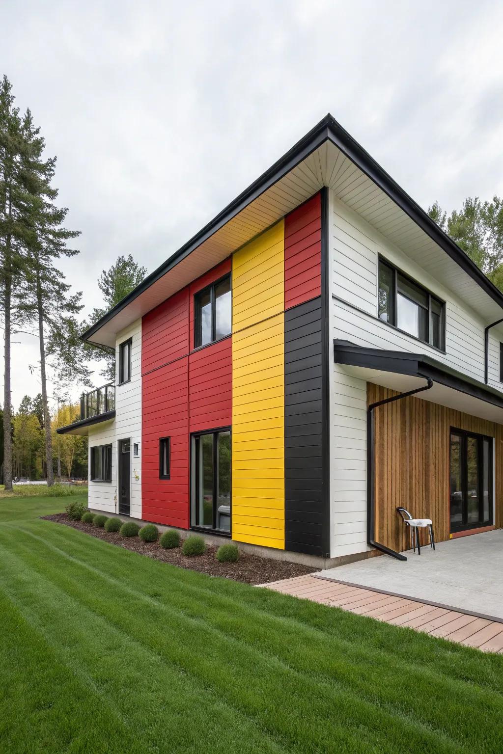 Color blocking transforms this home into a masterpiece.