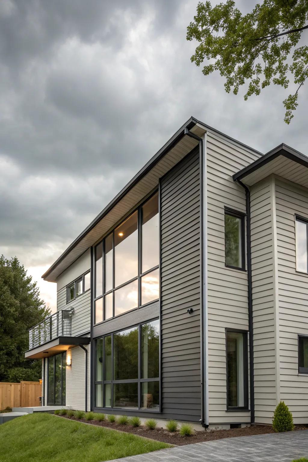 Contrasting panel directions add a modern flair.