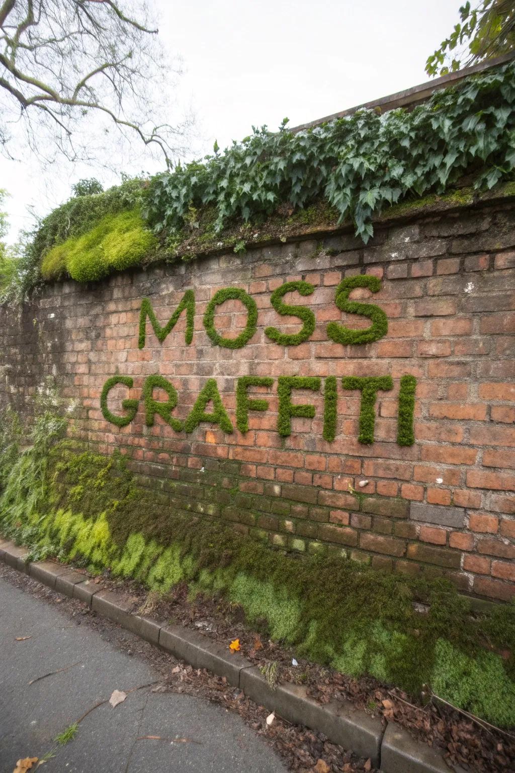 Moss graffiti offers a unique, eco-friendly art solution.