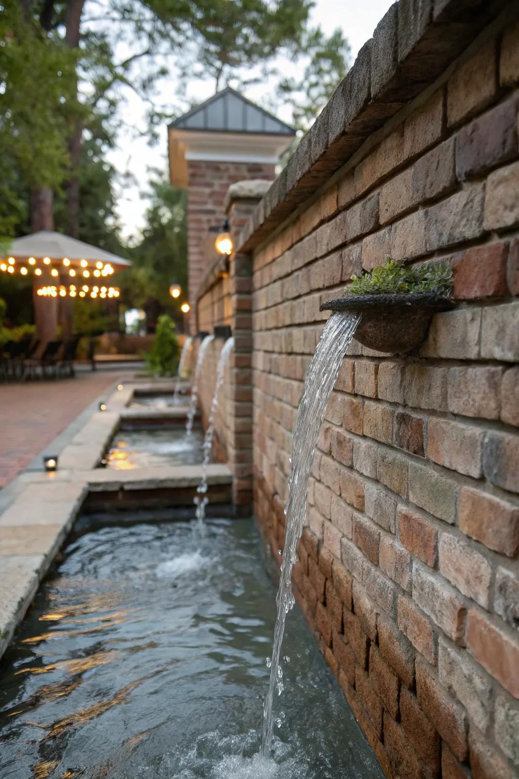A water feature adds a calming touch to your wall decor.
