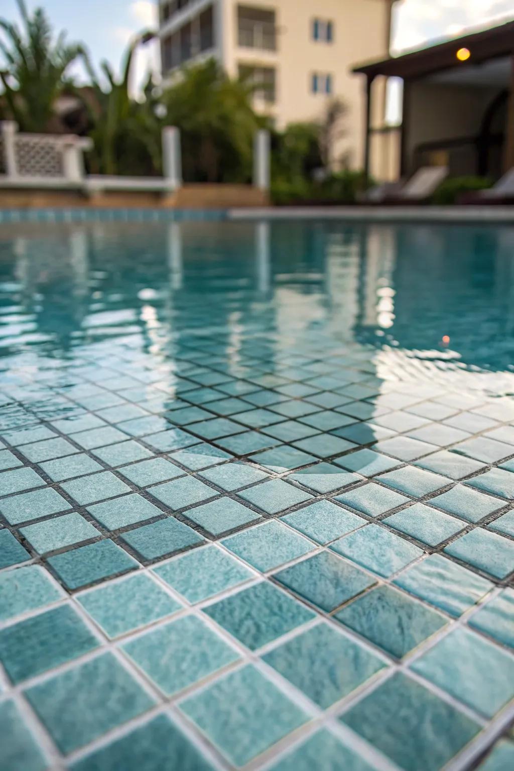 A tactile pool with textured surface tiles.