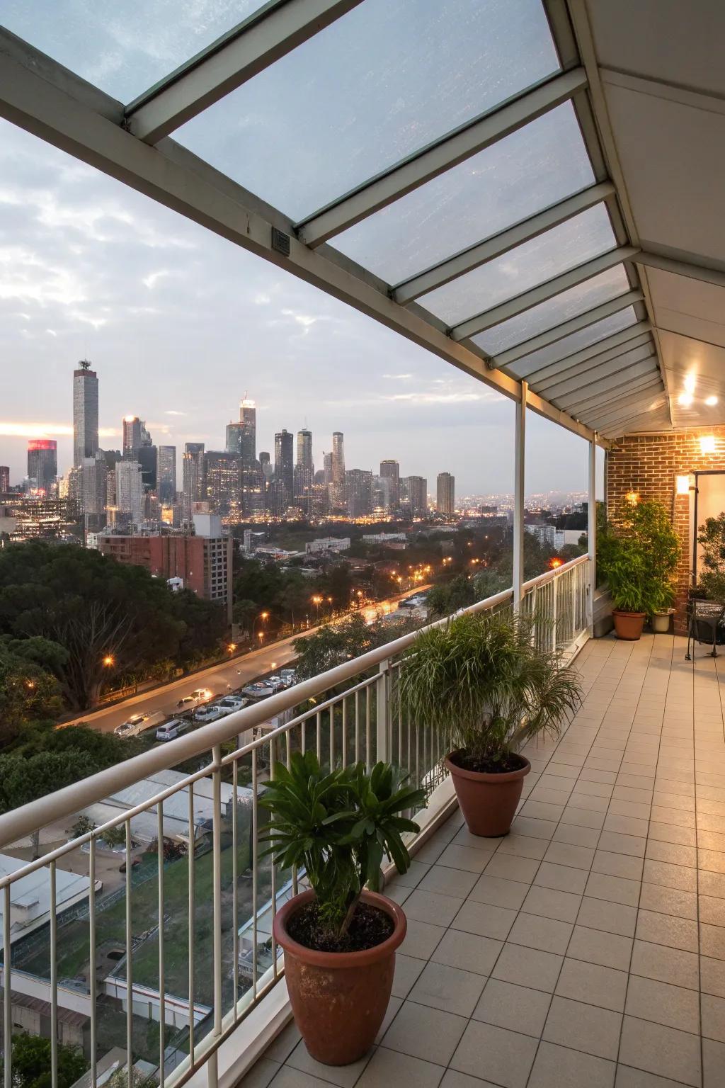 Roof covers can highlight and enhance stunning views.