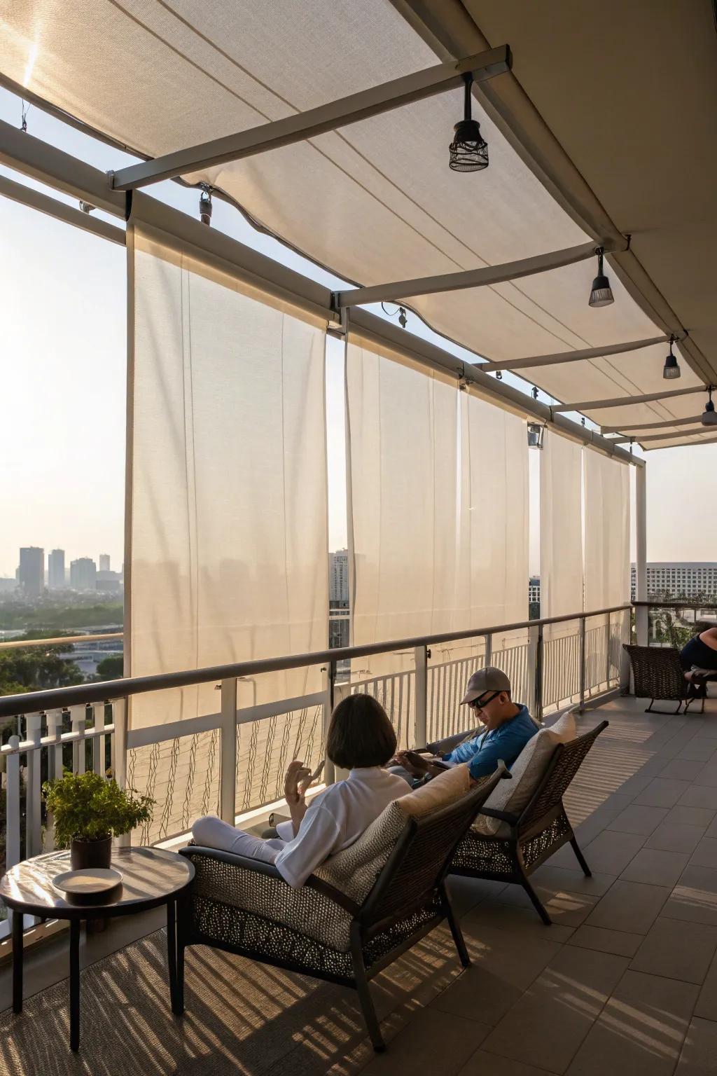 Sun shade sheets offer complete protection from the sun.