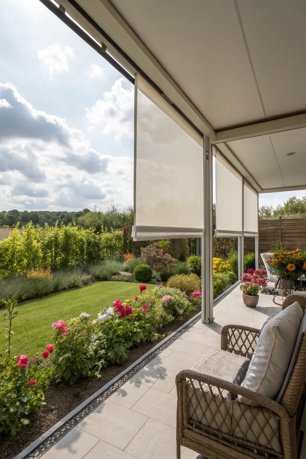 Roller shades that offer shade without blocking the view.