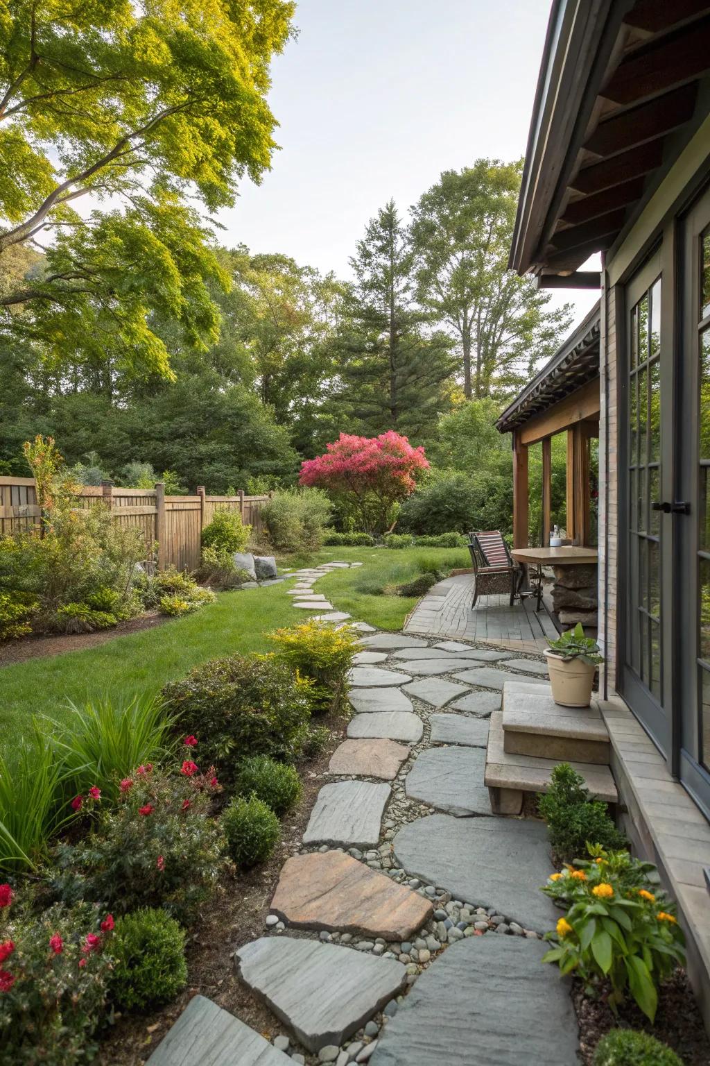 Guide your guests with charming natural stone paths.