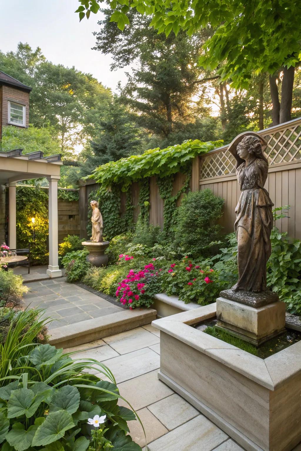 Enhance your terrace with elegant artistic sculptures.