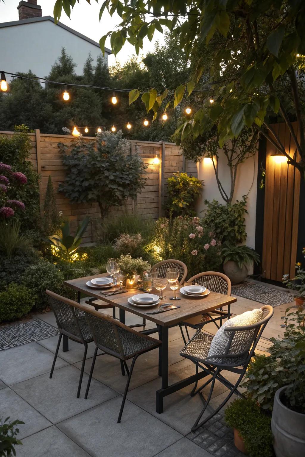 Enjoy meals outdoors with a dedicated terrace dining area.
