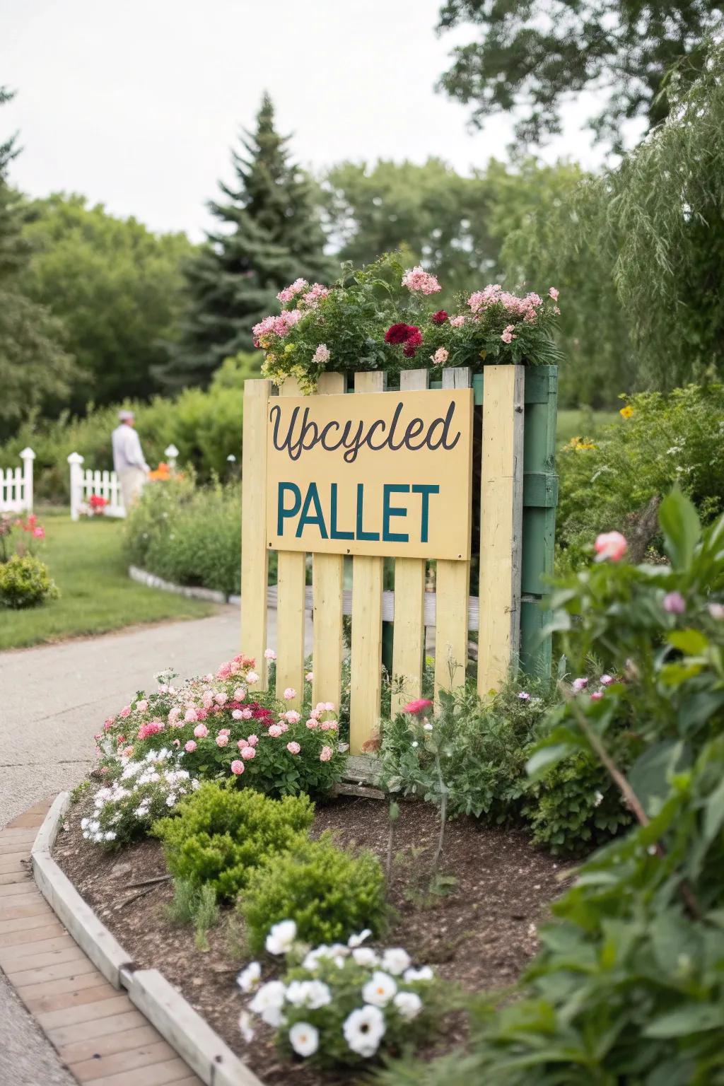 Upcycled pallet signs make for impactful and sustainable displays.