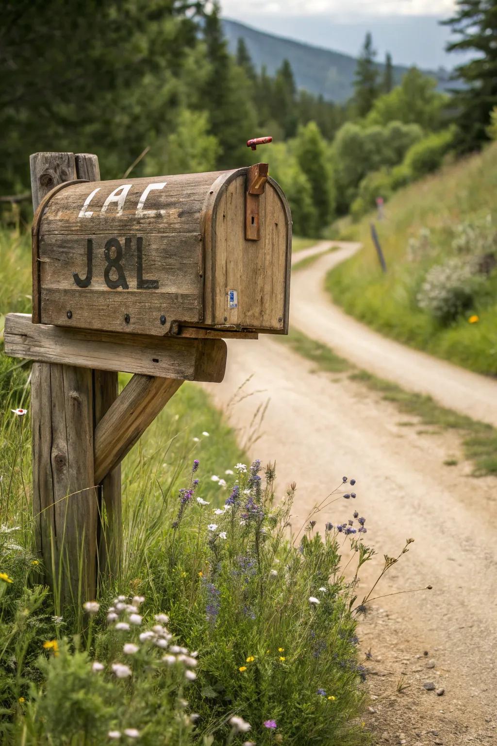 Infuse rustic charm with rustic mailbox lettering.