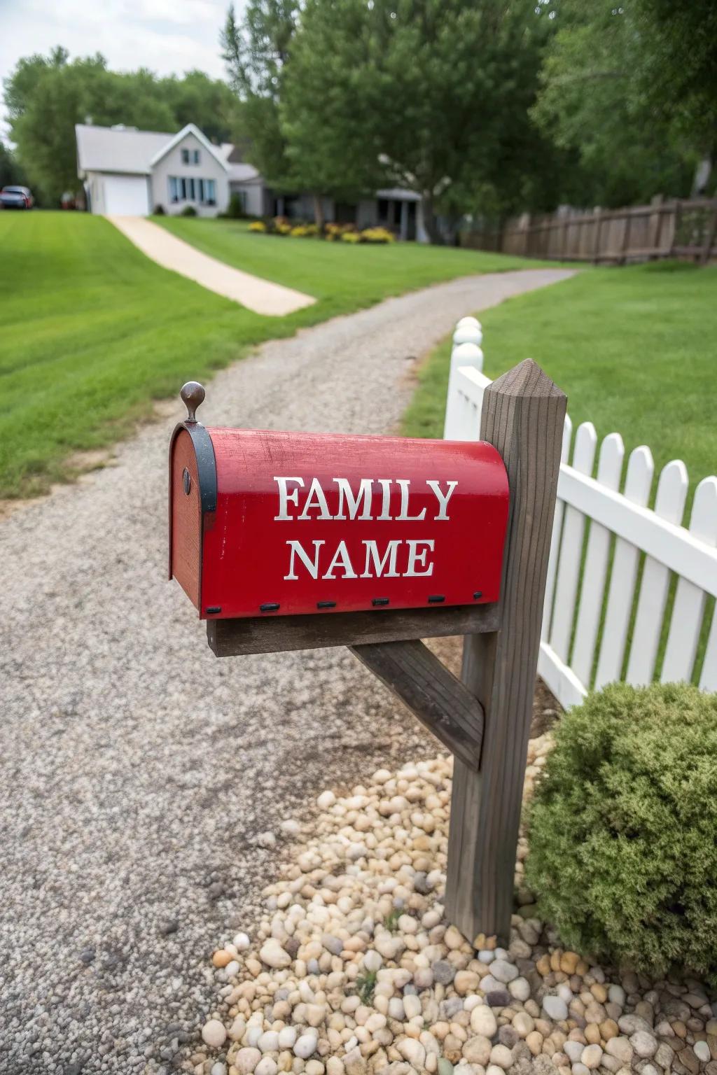 Personalize your mailbox with a bold family name display.