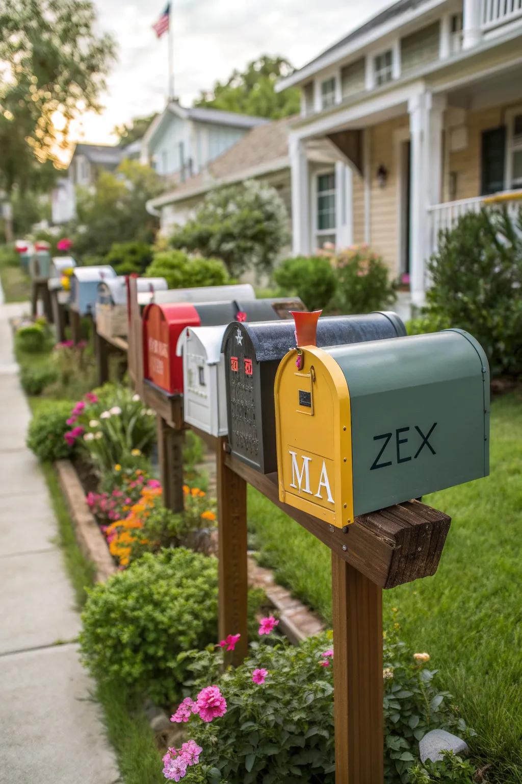 Experiment with distinctive fonts for a unique mailbox look.